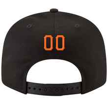 Load image into Gallery viewer, Custom Black Orange-White Stitched Adjustable Snapback Hat
