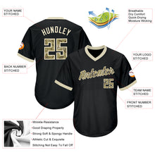 Load image into Gallery viewer, Custom Black Camo-Cream Authentic Throwback Rib-Knit Baseball Jersey Shirt
