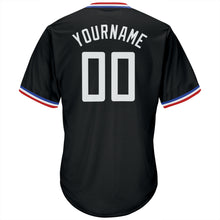 Load image into Gallery viewer, Custom Black White-Red Authentic Throwback Rib-Knit Baseball Jersey Shirt
