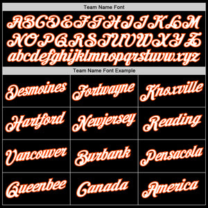 Custom Black White-Orange Authentic Baseball Jersey