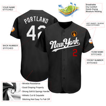 Load image into Gallery viewer, Custom Black White-Red Authentic Baseball Jersey
