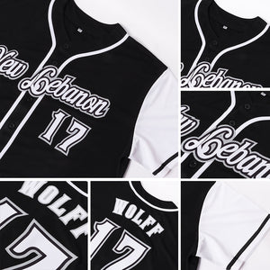 Custom Black White-Gray Authentic Two Tone Baseball Jersey