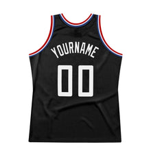 Load image into Gallery viewer, Custom Black White-Red Authentic Throwback Basketball Jersey
