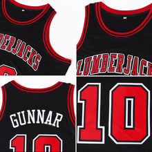 Load image into Gallery viewer, Custom Black Red-White Authentic Throwback Basketball Jersey
