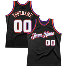 Load image into Gallery viewer, Custom Black White-Purple Authentic Throwback Basketball Jersey
