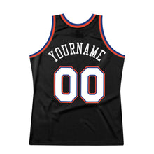 Load image into Gallery viewer, Custom Black White-Orange Authentic Throwback Basketball Jersey
