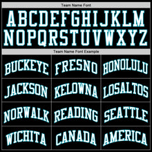 Load image into Gallery viewer, Custom Black White-Teal Authentic Throwback Basketball Jersey
