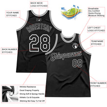 Load image into Gallery viewer, Custom Black Black-Gray Authentic Throwback Basketball Jersey
