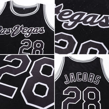 Load image into Gallery viewer, Custom Black Black-Gray Authentic Throwback Basketball Jersey
