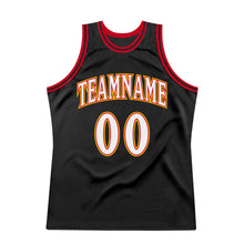 Load image into Gallery viewer, Custom Black White-Red Authentic Throwback Basketball Jersey
