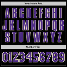 Load image into Gallery viewer, Custom Black Purple-Cream Authentic Throwback Basketball Jersey
