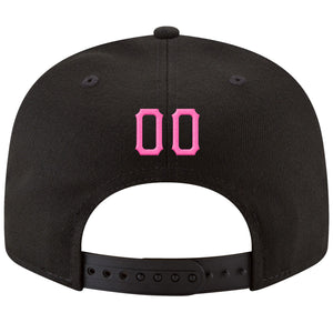 Custom Black Pink-Powder Blue Stitched Adjustable Snapback Hat