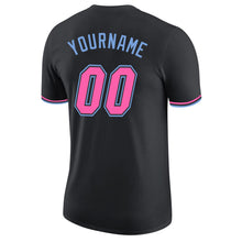Load image into Gallery viewer, Custom Black Pink-Light Blue Performance T-Shirt
