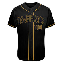 Load image into Gallery viewer, Custom Black Black-Old Gold Authentic Skull Fashion Baseball Jersey
