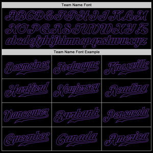 Custom Black Black-Purple Authentic Skull Fashion Baseball Jersey