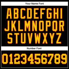 Load image into Gallery viewer, Custom Black Gold-Red Mesh Authentic Throwback Football Jersey
