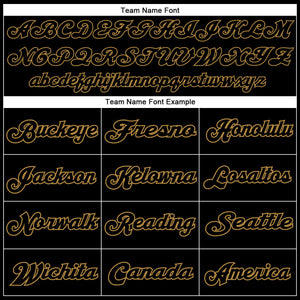 Custom Black Black-Old Gold Mesh Authentic Throwback Football Jersey