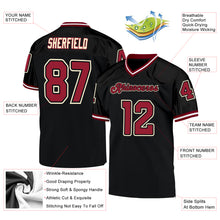 Load image into Gallery viewer, Custom Black Cardinal-Cream Mesh Authentic Throwback Football Jersey
