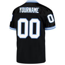 Load image into Gallery viewer, Custom Black White-Light Blue Mesh Authentic Throwback Football Jersey
