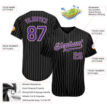 Load image into Gallery viewer, Custom Black White Pinstripe Purple-White Authentic Baseball Jersey

