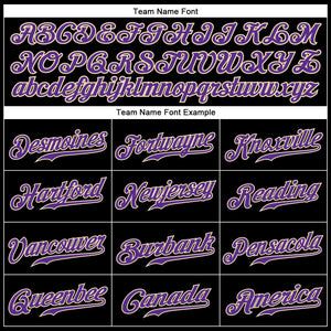 Custom Black White Pinstripe Purple-White Authentic Baseball Jersey