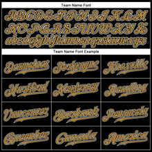 Load image into Gallery viewer, Custom Black Old Gold Pinstripe Old Gold-White Authentic Baseball Jersey
