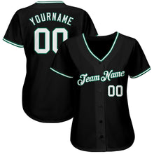 Load image into Gallery viewer, Custom Black White-Kelly Green Authentic Baseball Jersey
