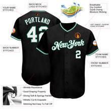Load image into Gallery viewer, Custom Black White-Kelly Green Authentic Baseball Jersey
