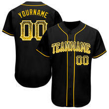 Load image into Gallery viewer, Custom Black Gold-White Authentic Drift Fashion Baseball Jersey
