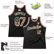 Load image into Gallery viewer, Custom Black Vintage USA Flag-Cream Authentic Throwback Basketball Jersey

