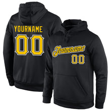Load image into Gallery viewer, Custom Stitched Black Gold-White Sports Pullover Sweatshirt Hoodie
