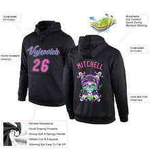 Load image into Gallery viewer, Custom Stitched Black Pink-Light Blue 3D Skull Fashion Sports Pullover Sweatshirt Hoodie
