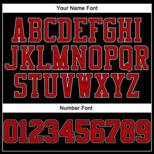 Custom Black Red Pinstripe Red-White Authentic  Basketball Jersey