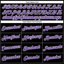 Load image into Gallery viewer, Custom Black White Pinstripe Purple-White Authentic Basketball Jersey
