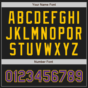Custom Black Purple-Gold Authentic Baseball Jersey