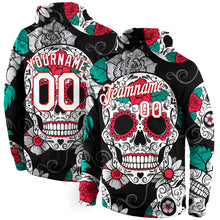 Load image into Gallery viewer, Custom Stitched Black White-Red 3D Skull Fashion Sports Pullover Sweatshirt Hoodie
