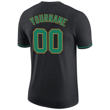 Load image into Gallery viewer, Custom Black Kelly Green-Old Gold Performance T-Shirt
