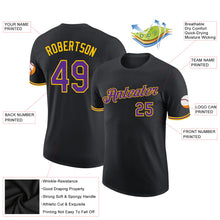 Load image into Gallery viewer, Custom Black Purple-Gold Performance T-Shirt
