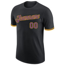 Load image into Gallery viewer, Custom Black Purple-Gold Performance T-Shirt
