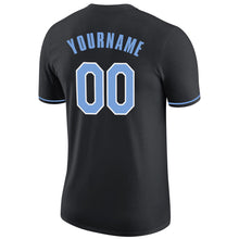 Load image into Gallery viewer, Custom Black Light Blue-White Performance T-Shirt
