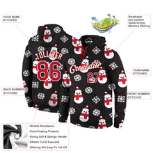 Load image into Gallery viewer, Custom Stitched Black Red-White Christmas 3D Sports Pullover Sweatshirt Hoodie
