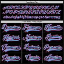 Load image into Gallery viewer, Custom Black Light Blue-Pink Hockey Jersey
