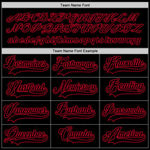 Load image into Gallery viewer, Custom Black Black-Red Hockey Jersey
