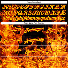 Load image into Gallery viewer, Custom Stitched Black Red-Gold 3D Pattern Design Flame Sports Pullover Sweatshirt Hoodie
