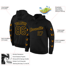Load image into Gallery viewer, Custom Stitched Black Black-Gold 3D Pattern Design Butterfly Sports Pullover Sweatshirt Hoodie
