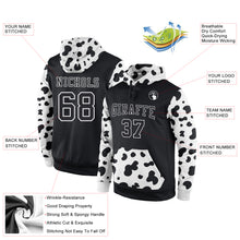 Load image into Gallery viewer, Custom Stitched Black Black-White Sports Pullover Sweatshirt Hoodie
