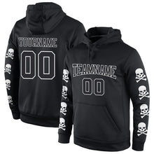 Load image into Gallery viewer, Custom Stitched Black Black-White 3D Skull Fashion Sports Pullover Sweatshirt Hoodie
