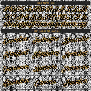 Custom Stitched Black Black-Old Gold 3D Pattern Design Snakeskin Sports Pullover Sweatshirt Hoodie