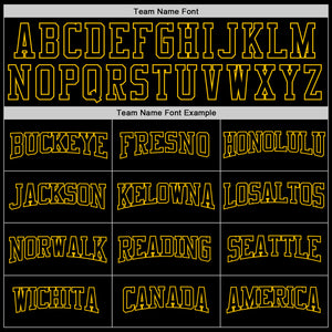 Custom Stitched Black Black-Gold Sports Pullover Sweatshirt Hoodie