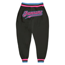 Load image into Gallery viewer, Custom Black Pink-Light Blue Sports Pants
